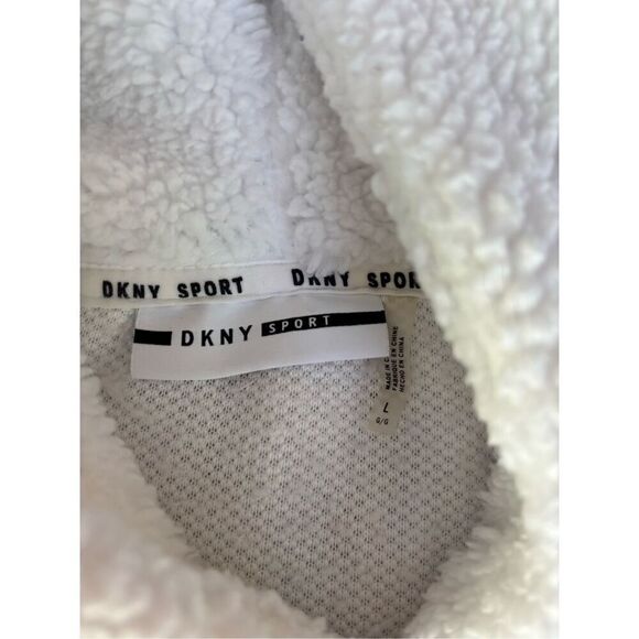 DKNY Sport Women's White Astros Fleece Pullover Long Sleeve Hoodie Large - Picture 4 of 5